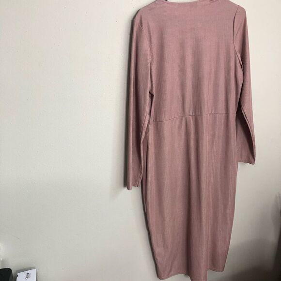 Missguided mauve Slinky Plunge Bodycon Midi Dress - Picture 13 of 16